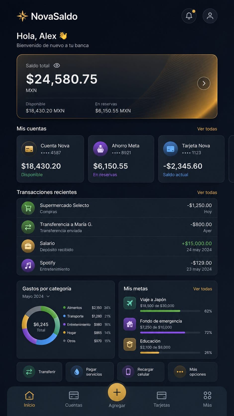Finance dashboard mobile